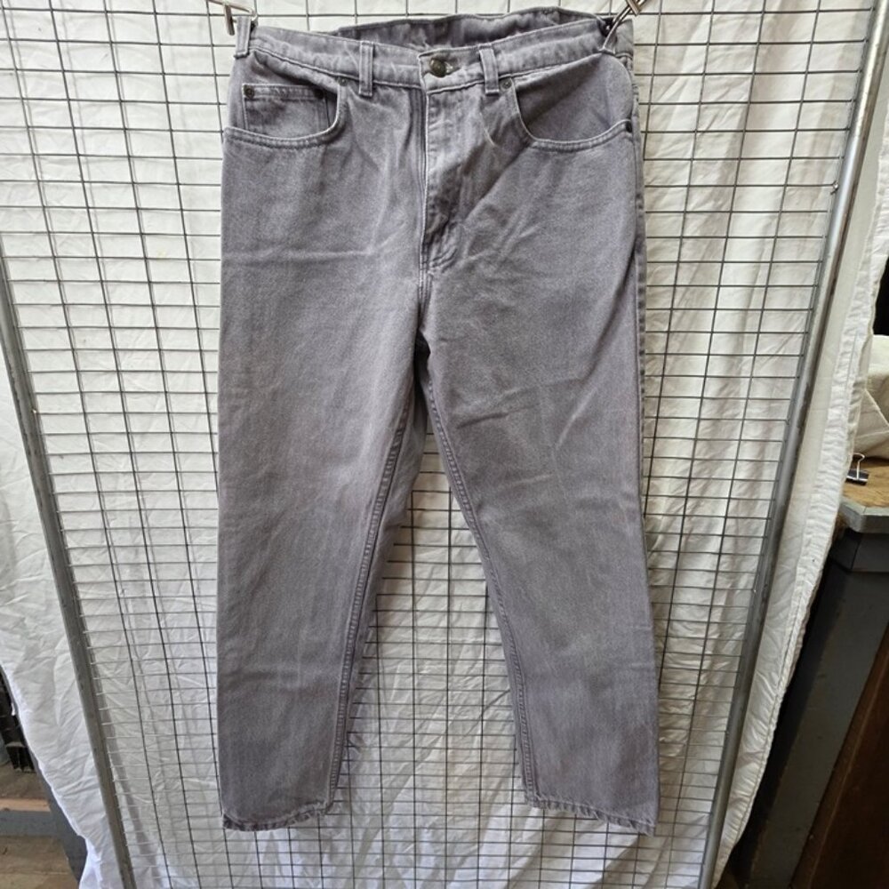 Mens 1990s Vintage Pioneer Jeans Gray USA 34x31